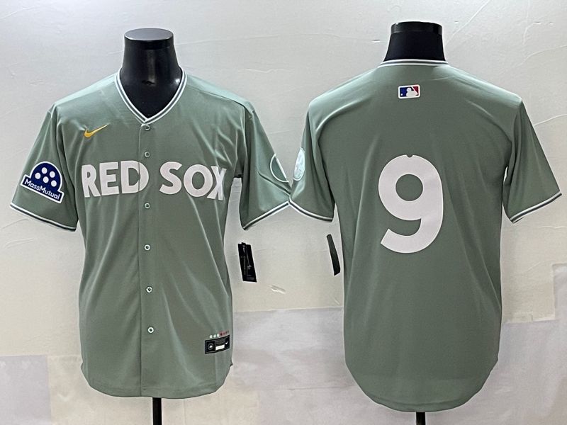 Men 2025 Boston Red Sox #9 No Name Light Green Joint Name Nike MLB Jersey style 6->boston red sox->MLB Jersey